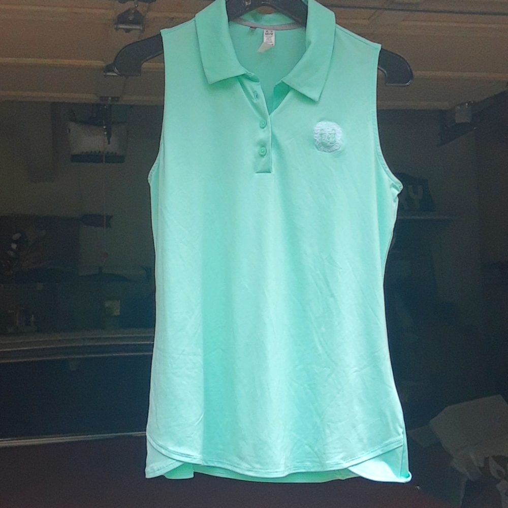 Under armour golf seafoam green sleeveless polo